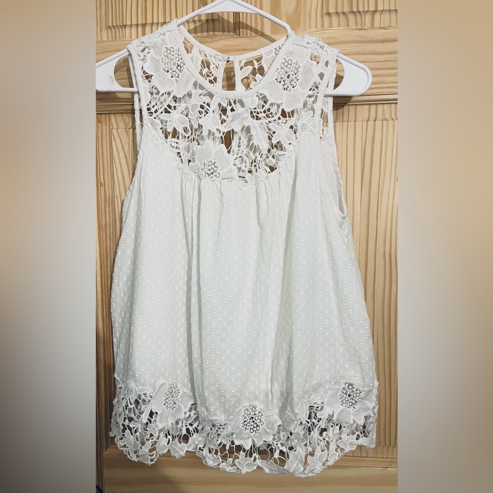 Anthropologie💙💎💎Elegant White Lace Women's Top, - Picture 13 of 14